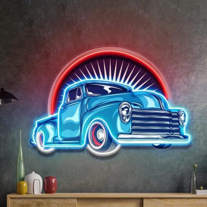 Car Neon Sign UV Print Vintage Sign