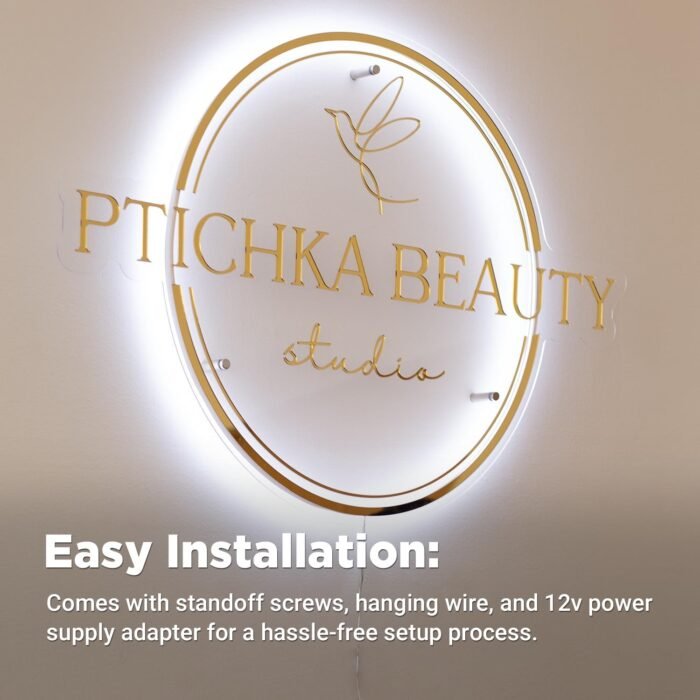 Acrylic Backlit Sign, Round Personalized Illuminated Logo Signs For Business