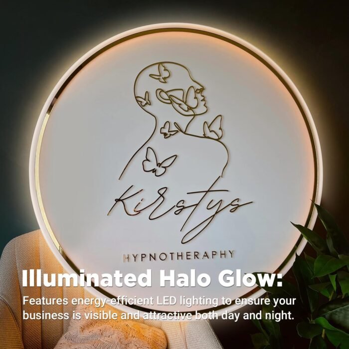 Acrylic Backlit Sign, Round Personalized Illuminated Logo Signs For Business