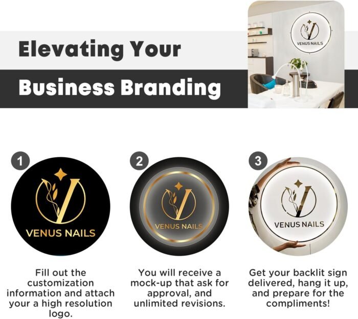 Acrylic Backlit Sign, Round Personalized Illuminated Logo Signs For Business