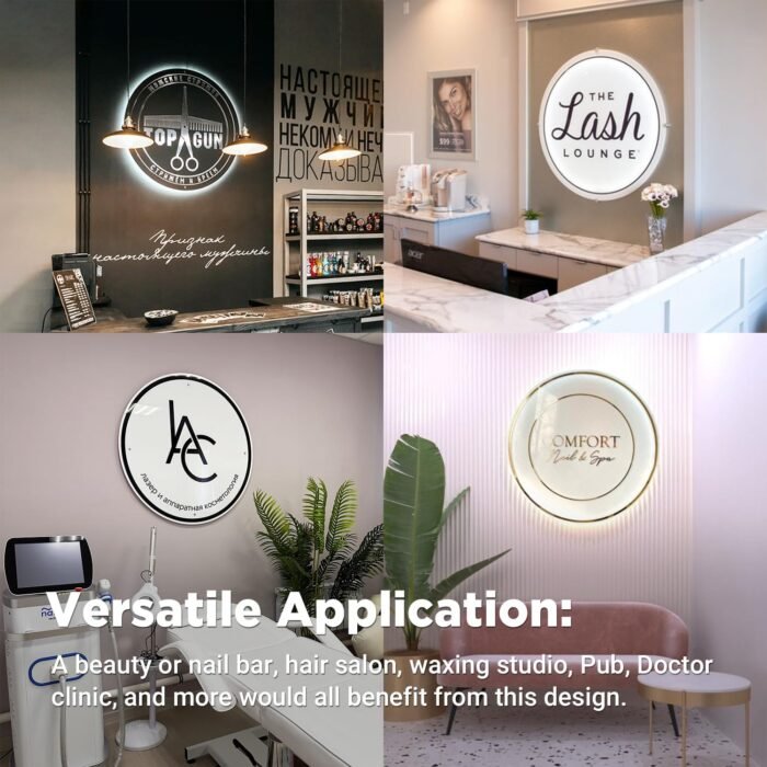 Acrylic Backlit Sign, Round Personalized Illuminated Logo Signs For Business