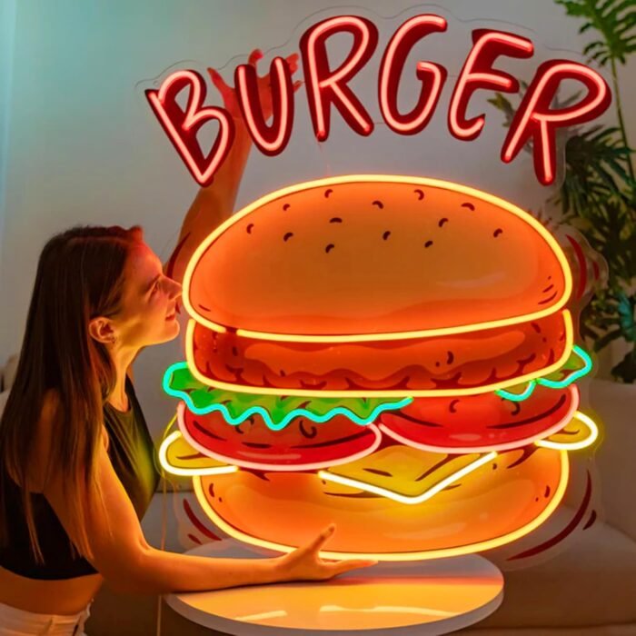 Burger Neon Sign UV Printed Neon Sign